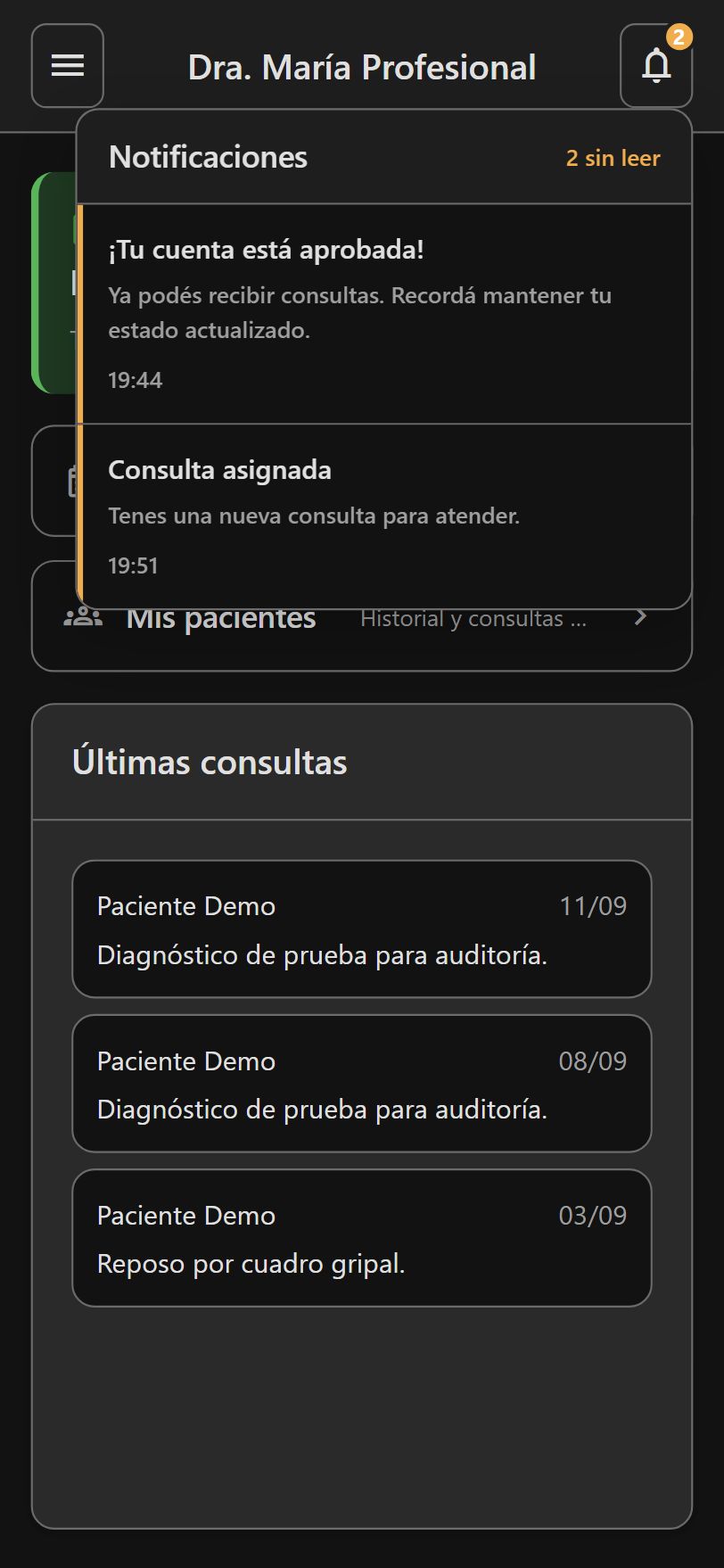 Avisos abiertos con una consulta nueva